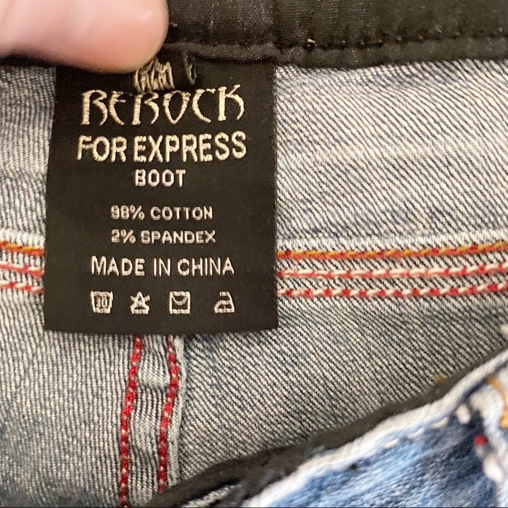 REROCK for EXPRESS Bootcut Raw Hem Ankle Jeans Size 8 - Picture 11 of 14